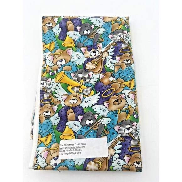 3 Pc KidStuff Purr-fectly Angelic Moda Fabrics Cotton Fabric 45"W 2 Yd Total NEW - Picture 7 of 7